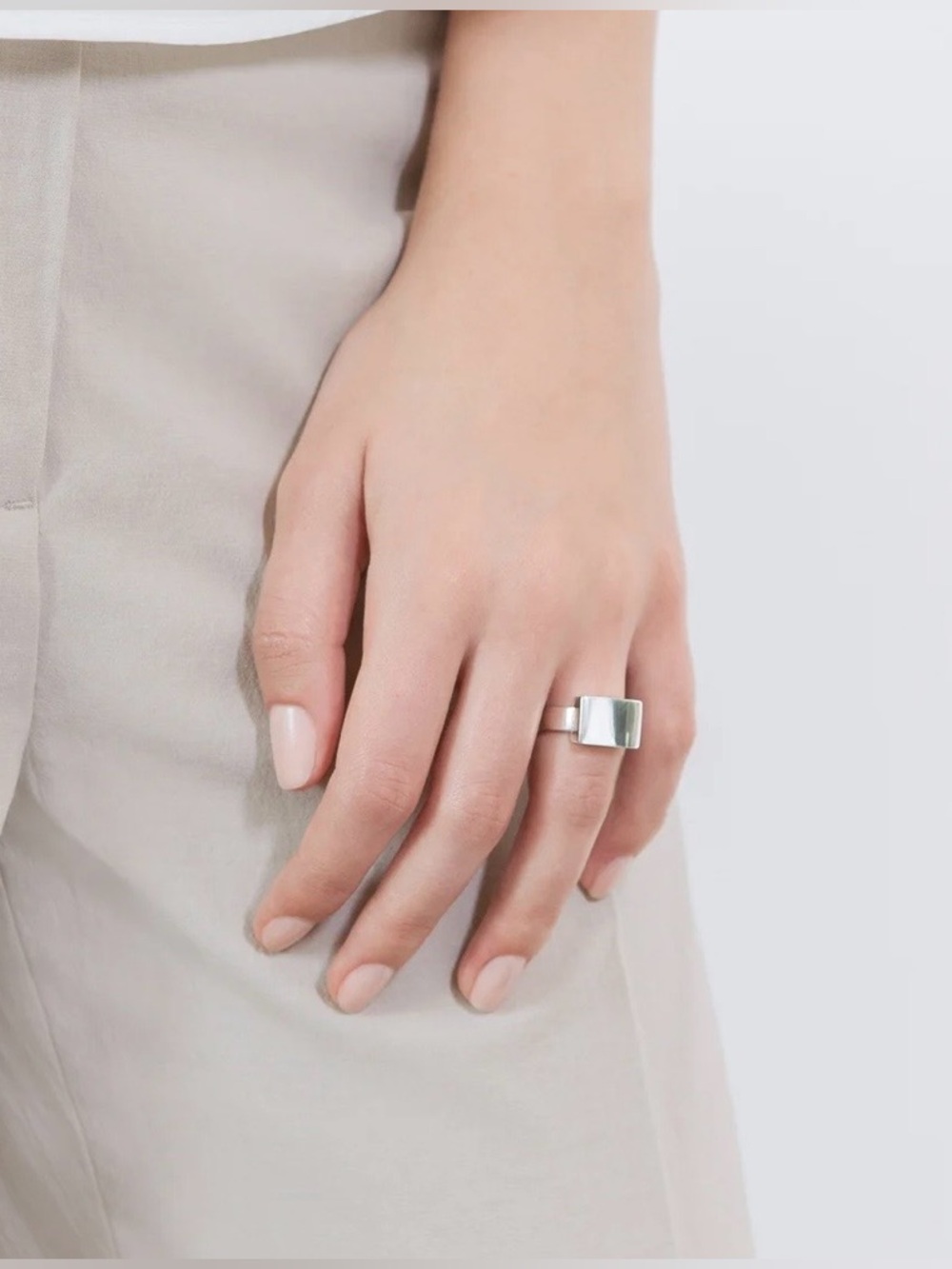 Monica Vinader Linear Large Ring Sterling Silver Size 7.5 - Picture 5 of 5